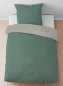 Preview: Biberna Melange- Flanell Bettwäsche 'Uni' 135 x 200 cm Fichte - Grün
